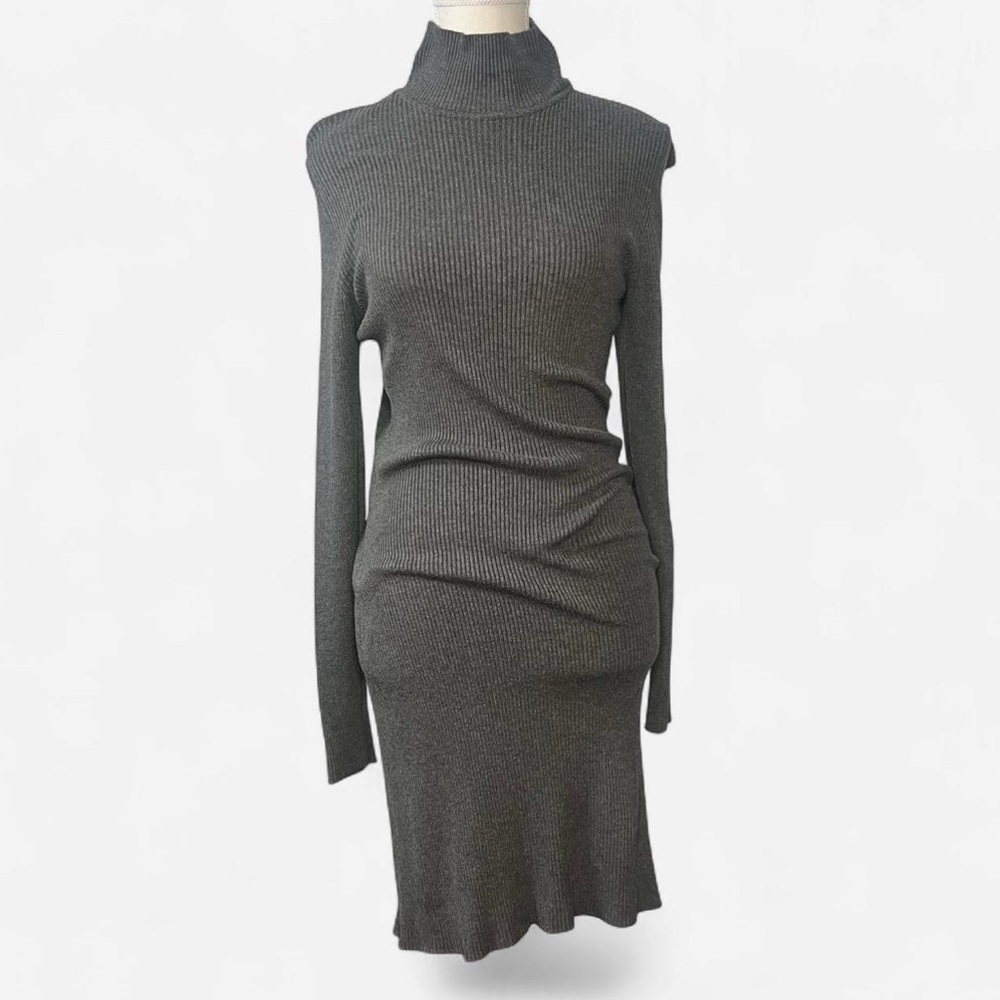 Simply Styled turtle neck gray sweater dress